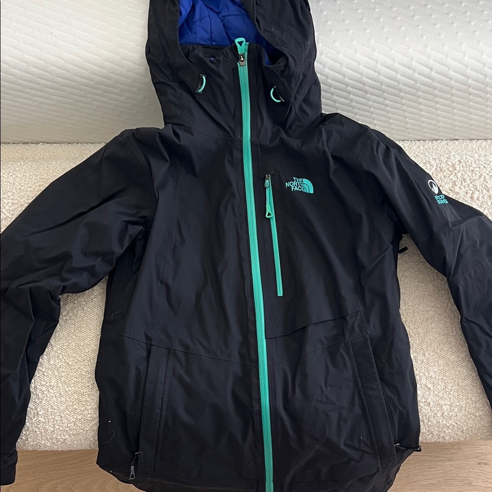 The North Face Black Jacket with Teal Accents